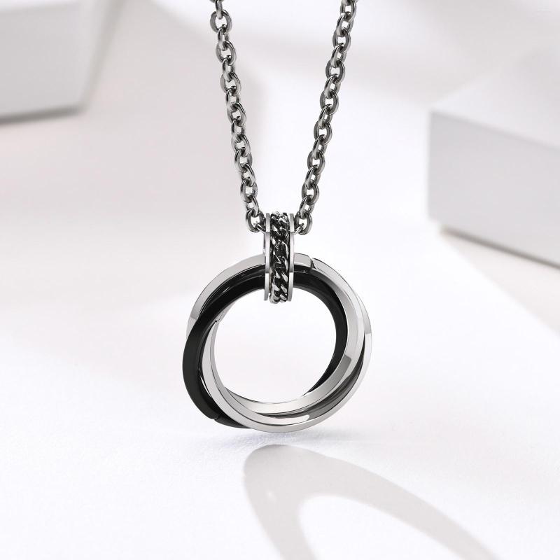 

Chains Stainless Steel Tri Circle Men Pendant Necklace Man Jewelry