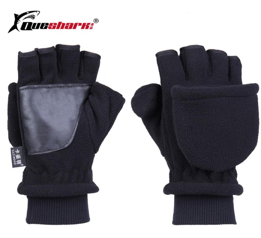 

Adult Men Women Double Layer Warm Thickened Nonslip Touch Screen Half Finger Cycling Ski Snowboard Fishing Gloves Snow Mittens9814237, Black