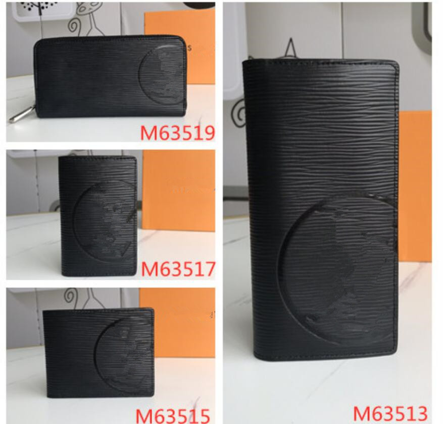 

Luxury Designer Large Letter Printing Unisex Wallet Classic Epi lnitisls Multi Card Long Wallet Men's Suit Clip Wallet Water Ripple Women Card Holders Purses M63519, Black