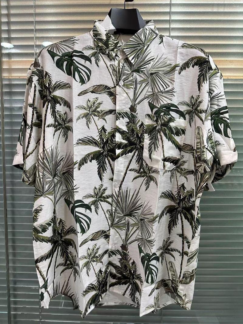 

Men' Casual Shirts Hj0928 Fashion Men' 2023 Runway Luxury European Design Party Style Clothing, Green
