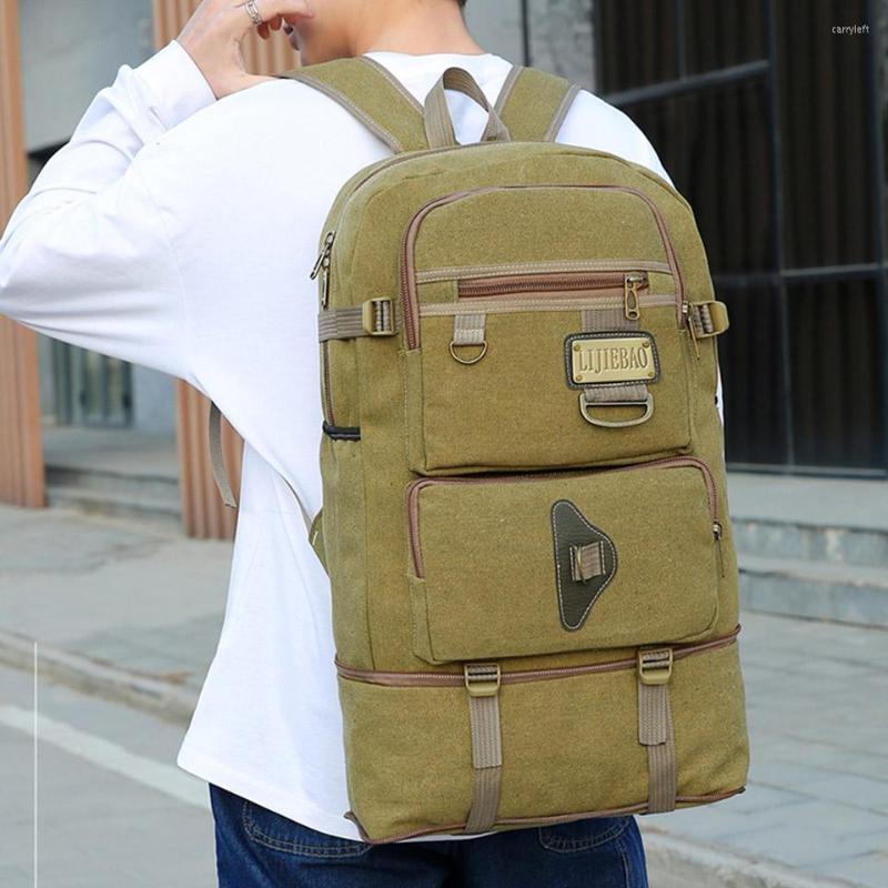 

Duffel Bags High-Quality Wear-Resistant Canvas 45 L Backpack Vertical Large-Capacity Trend Men And Women Leisure Business Travel 80, Army green 180