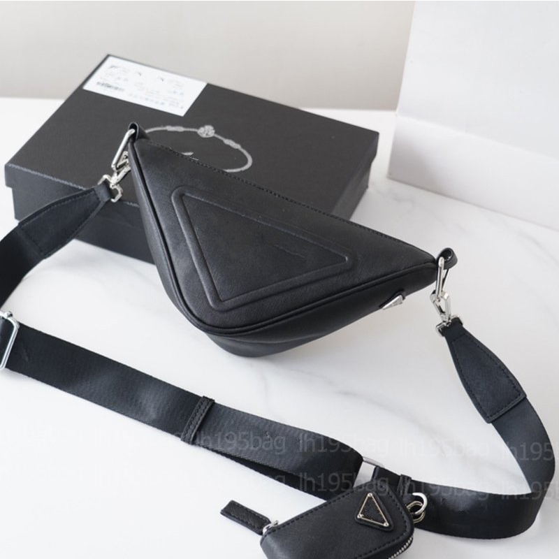 

Triangle Backpack Luxury Designer Man Woman Leather Limited Edition Messenger Bag Wallet Mobile Bags, Black