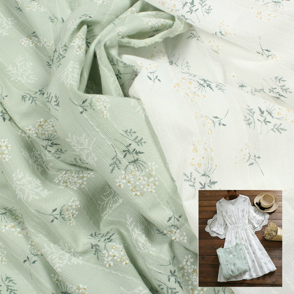 

Fabric 50x140cm Embroidery Hollow Printing Jacquard Fabric Flower Branch Cotton Cloth Make Dress Decoration Home Cotton Fabric 150gm 230419