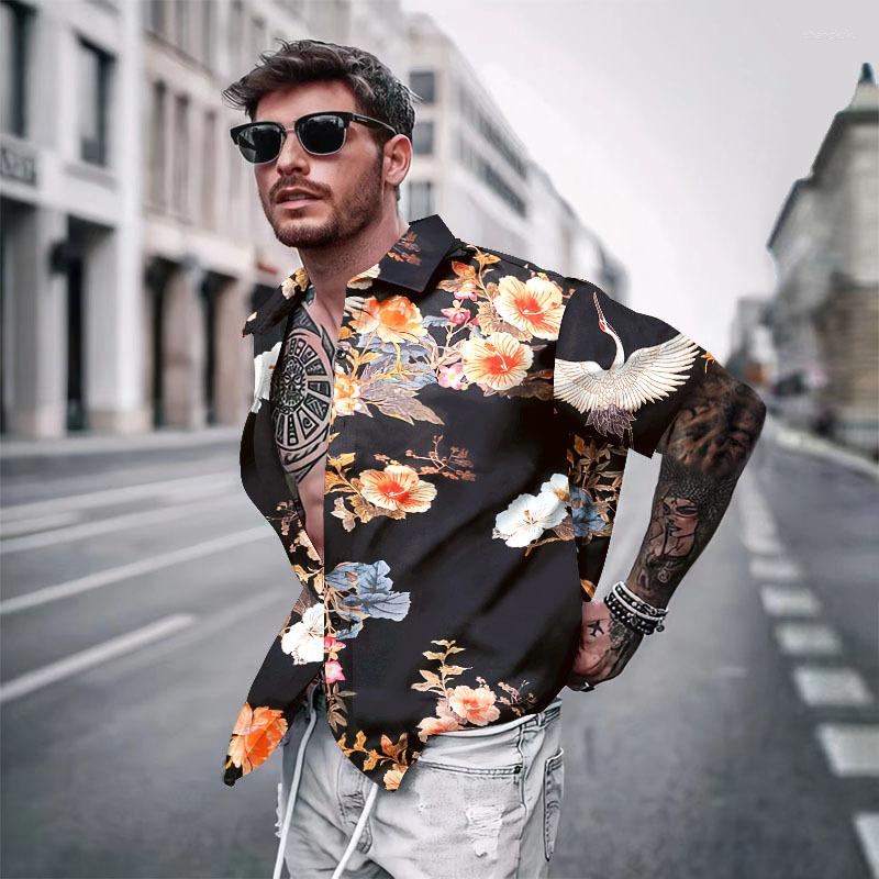 

Men' Casual Shirts Fashion Luxury Men' Shirt Single Breasted Multicolor Turbulent Print Long Sleeve Top Clothing Hawaiian Tops, Nqnq90