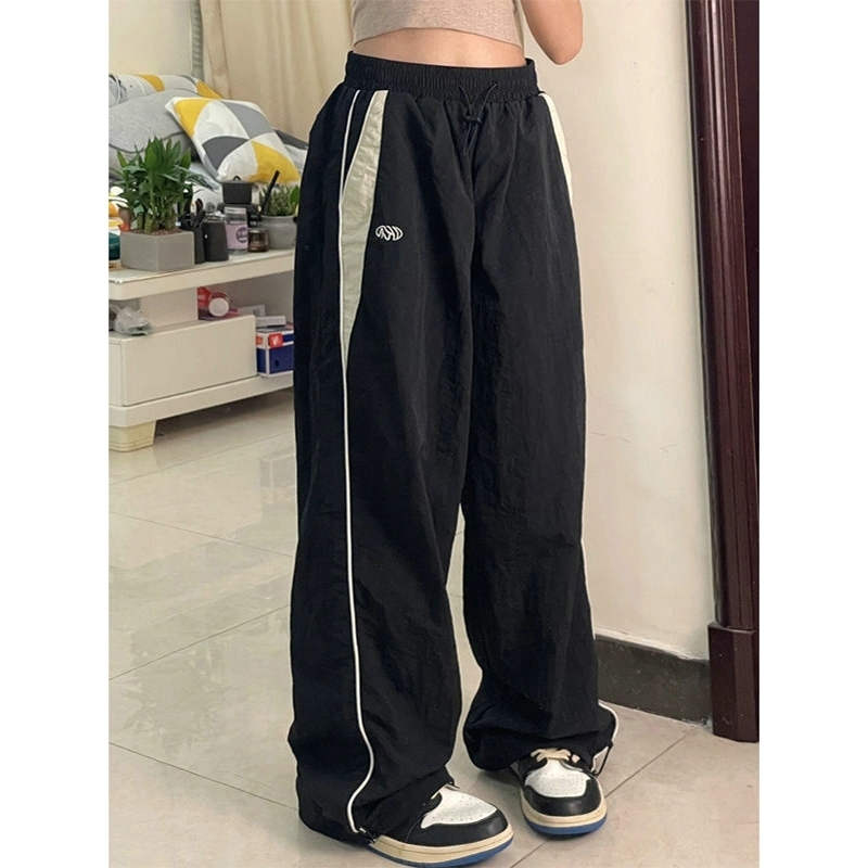 

Women's Pants s WEIRDO Y2K Baggy Pant Streetwear 90s Wide Leg Sweatpants Summer Patchwork Korean Style Vintage Joggers Trousers 230419, Beige