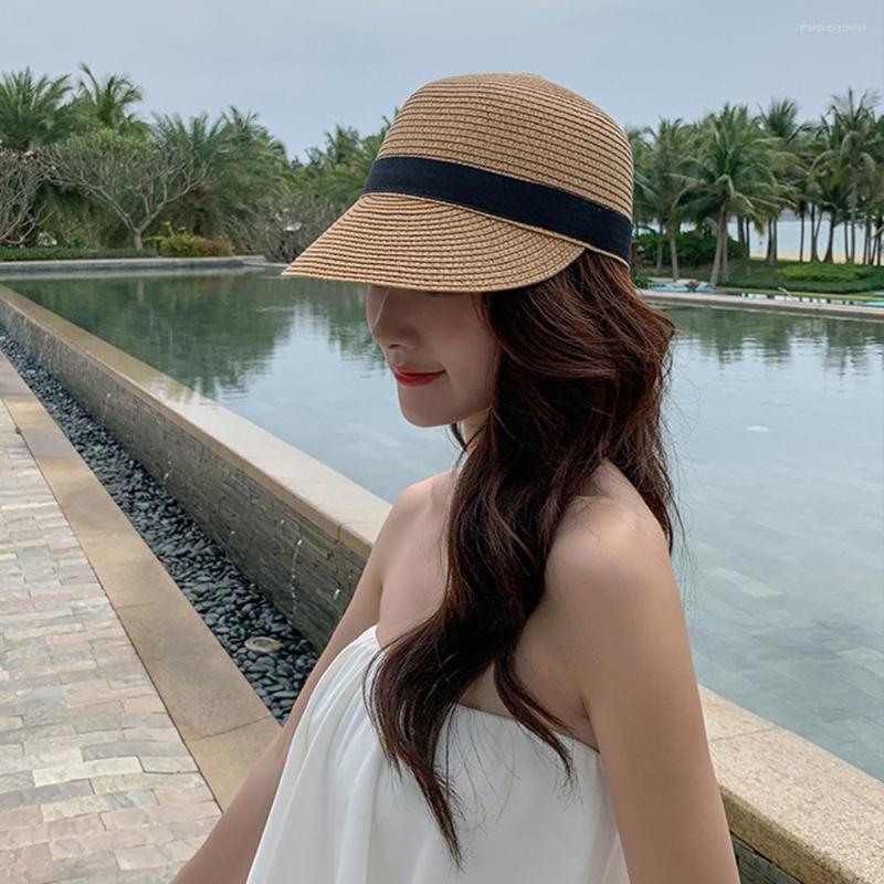 

Wide Brim Hats Versatile Sun Visor Hat Adjustable Anti-shrink Sweat Absorbent Comfortable Lady Peaked Outdoor Supply, White