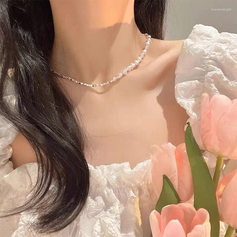 

Choker Korean Fashion Pearl Chain Necklace For Women Girls 2023 Trend Jewelry Heart Pendant Bridal Engagement