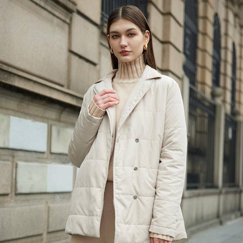 

Leather Women solid color basic cotton clothes suburban street short warm winter jackets female, Beige