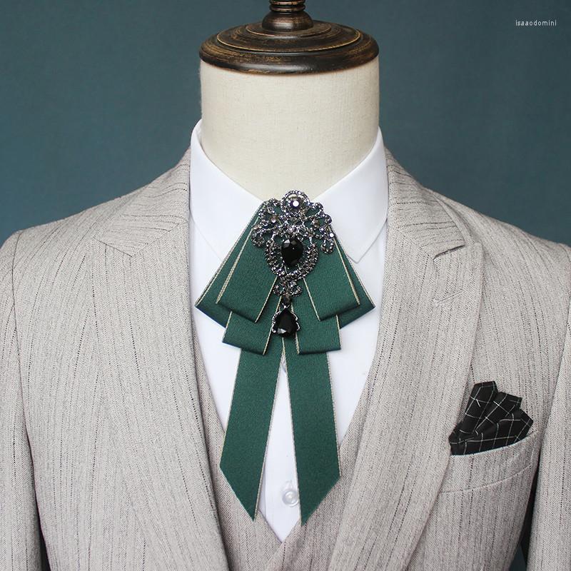

Bow Ties British Style Luxury Diamond Flower Tie For Men Women Wedding Groomsman Bowtie Retro Clothing Accessories