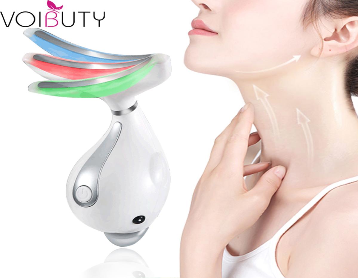 

Electric LED Pon Therapy Neck Double Chin Removal Massager Face Neck Vibrating Wrinkle Removal Machine Skin Lift Tighten Beauty4414101