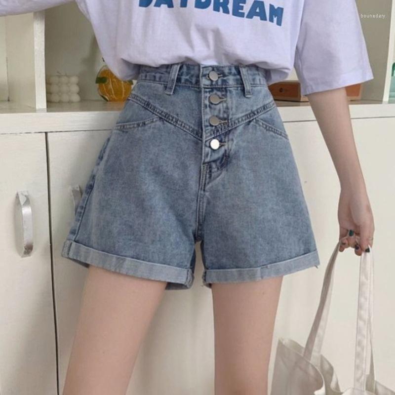 

Women' Jeans Summer High Waist Denim Shorts Chic Korean Students Wide Leg Pants Casual Short For Women Girls, Beige
