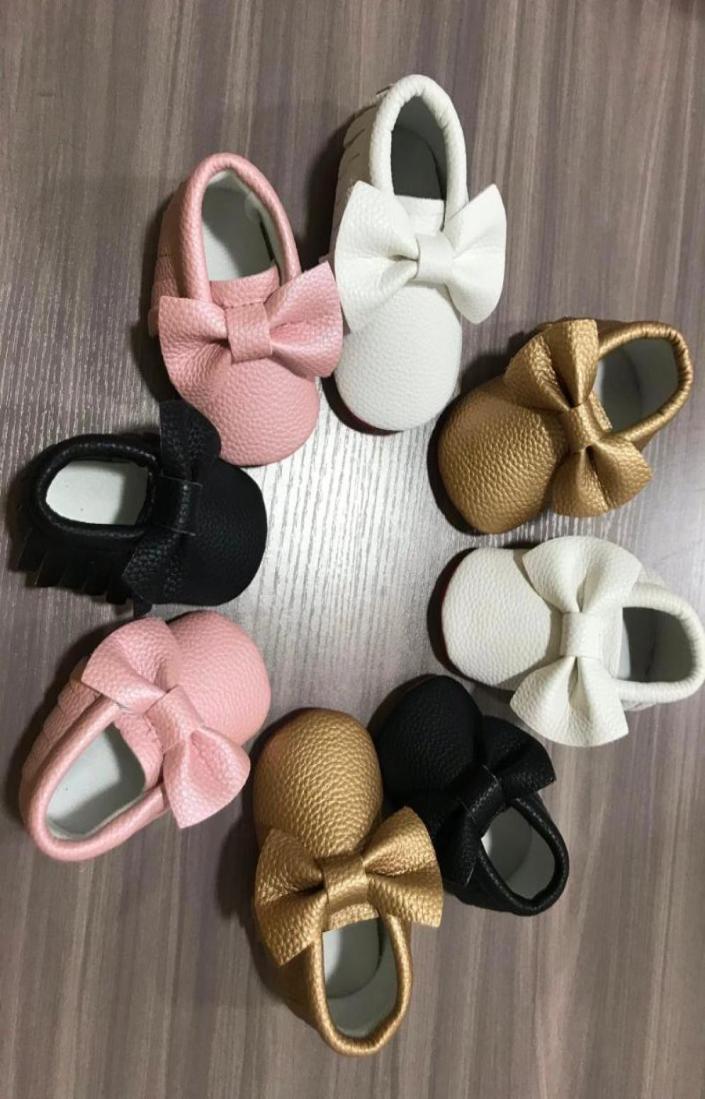 

First Walkers 024M Baby Tassel Shoes Handmade Soft PU Red Bottom Born Moccasin Fashion Bowknot Leather Prewalkers5280061, Pink