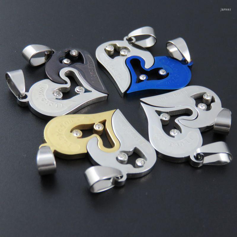 

Pendant Necklaces 316L Stainless Steel Love You Heart Necklace Fashion Couple Jewelry QL005