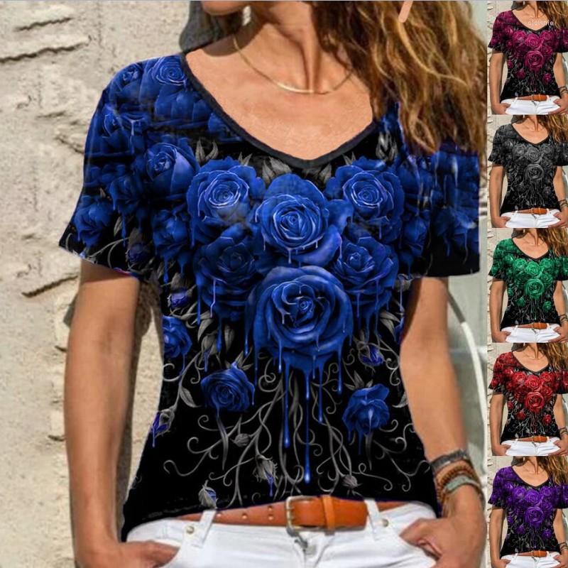 

Women' T Shirts Loose T-shirts Women Jumpers Short Sleeve V-neck Tops Woman Pullover Female Oversize Rose Sale Fashion Cloth Undershit