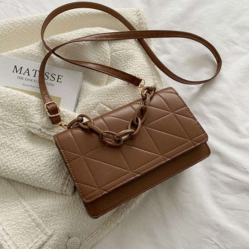 

Evening Bags High Quality Fashion Square Handbags For Women Soft Leather Female Shoulder Bag Chain Designer Trend Lady Crossbody Purses, Black