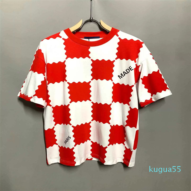 

2023-Design brand trendss spring and summer new high grade cotton printing short sleeve round neck panel T-Shirt Size m--xl-xxl-xxxl Color, Red