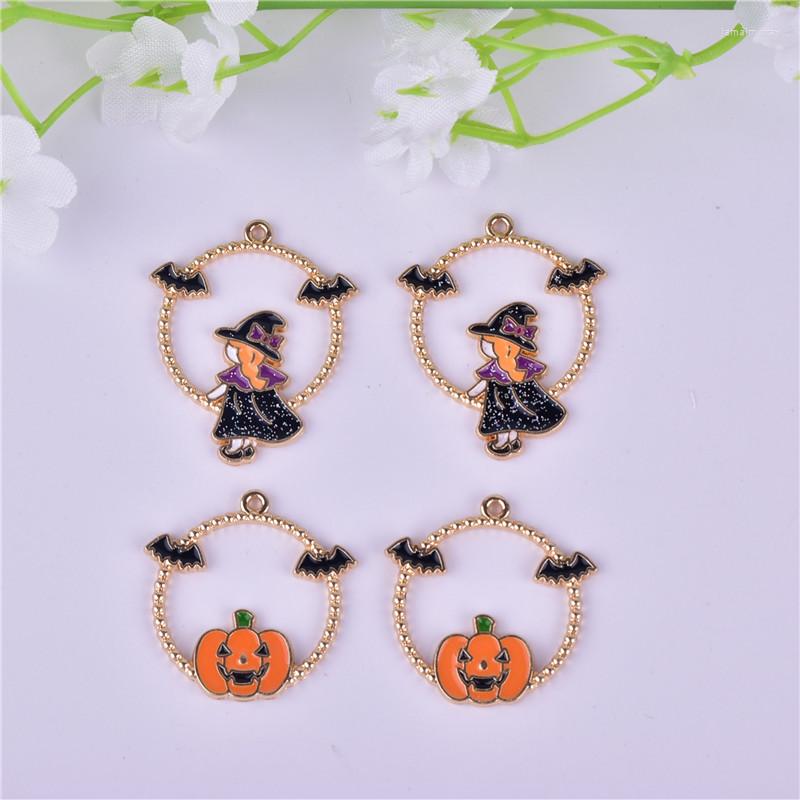 

Charms 10pcs Wizard Pumpkin Bat For DIY Earring Jewelry Making Accessory 24 27mm