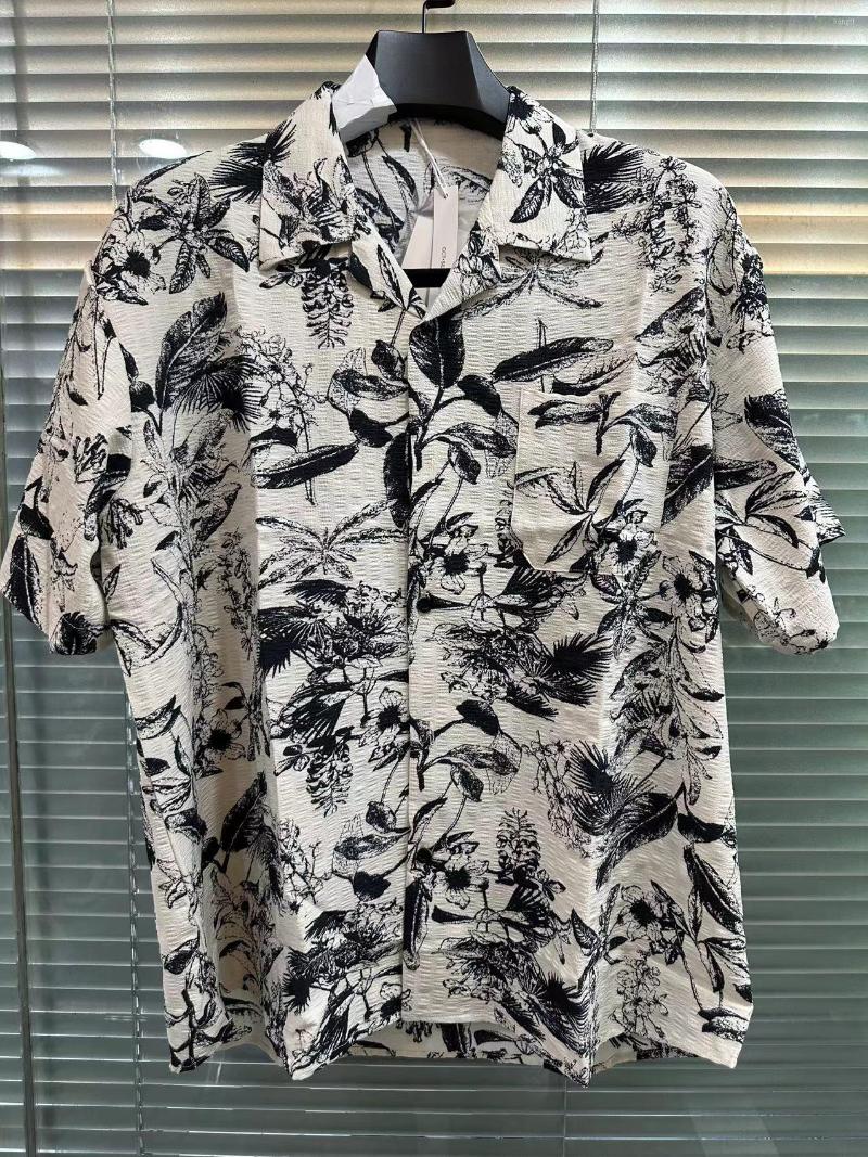 

Men' Casual Shirts Hj0935 Fashion Men' 2023 Runway Luxury European Design Party Style Clothing, Black