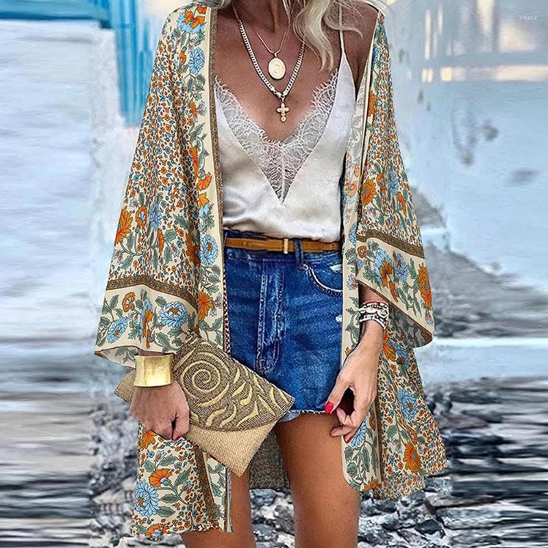 

Women's Swimwear Woman Cardigan Bohemian Cloak 2023 Summer Beach Smock Y2K Top T-Shirts Tops Mandala Pullover Korean Long Sleeved Female, Pattern 8