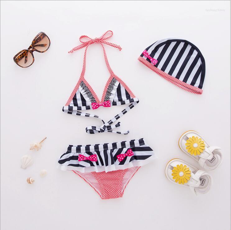 

Clothing Sets Zebra Stripe Baby Swimwear Summer Sling Tops Underwear Cap Toddler Kids Bathing Suit Children Beach Cover