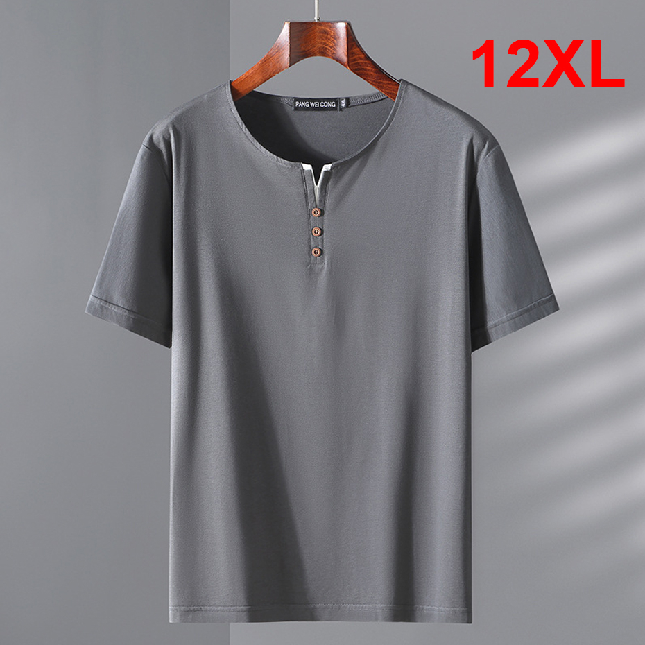 

Mens TShirts 12XL 10XL Plus Size Tshirt Men Summer Short Sleeve T Shirt Big Tops Tees Male Casual Solid Color 230419, Navy