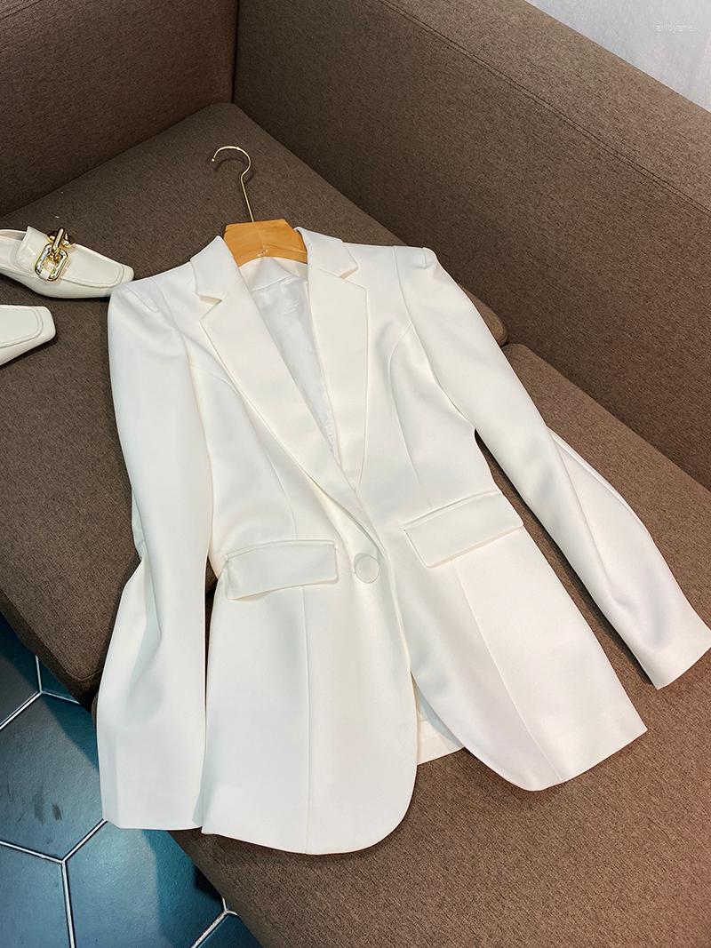 

Women' Jackets 2023 High Quality Fashion Classic Style Suit Slim One Button Satin Fruit Collar Jacket Professional Plus Size, Black