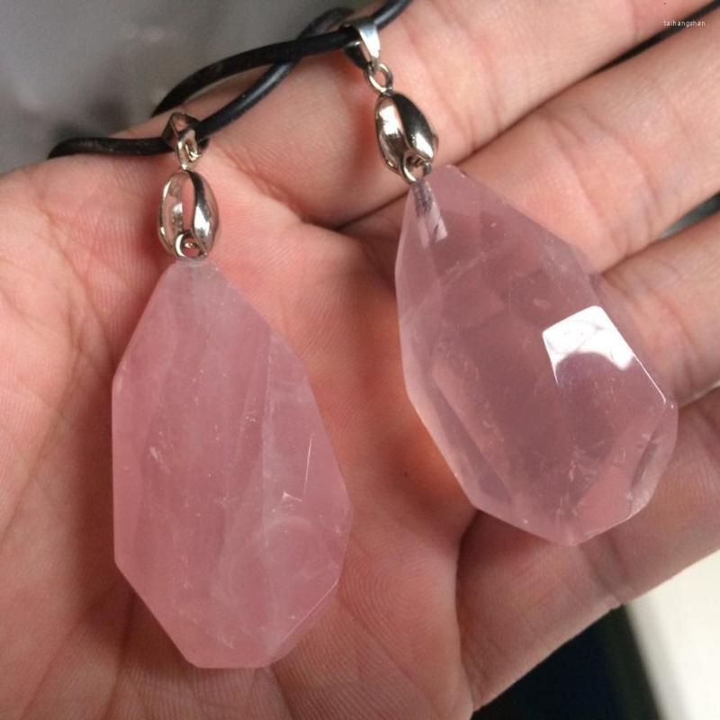 

Pendant Necklaces Natural Roses Quartz Stone Beads Gem For Womna Gift