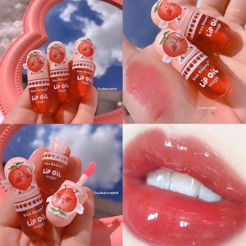

Lip Gloss Moisturizing Peach Waterproof Glossy Long Lasting Not Sticky Natural Korea Tint Daily Makeup Primer Plumper, 01-1pcs