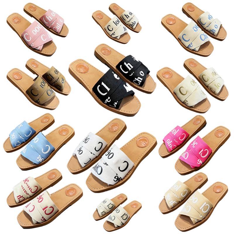 

Women's Slippers Sandals Cross Braided Roman Slippers a1 new summer sandals Wide flat canvas braided sandals Top designer shoes Imported material Slippers, Color #12