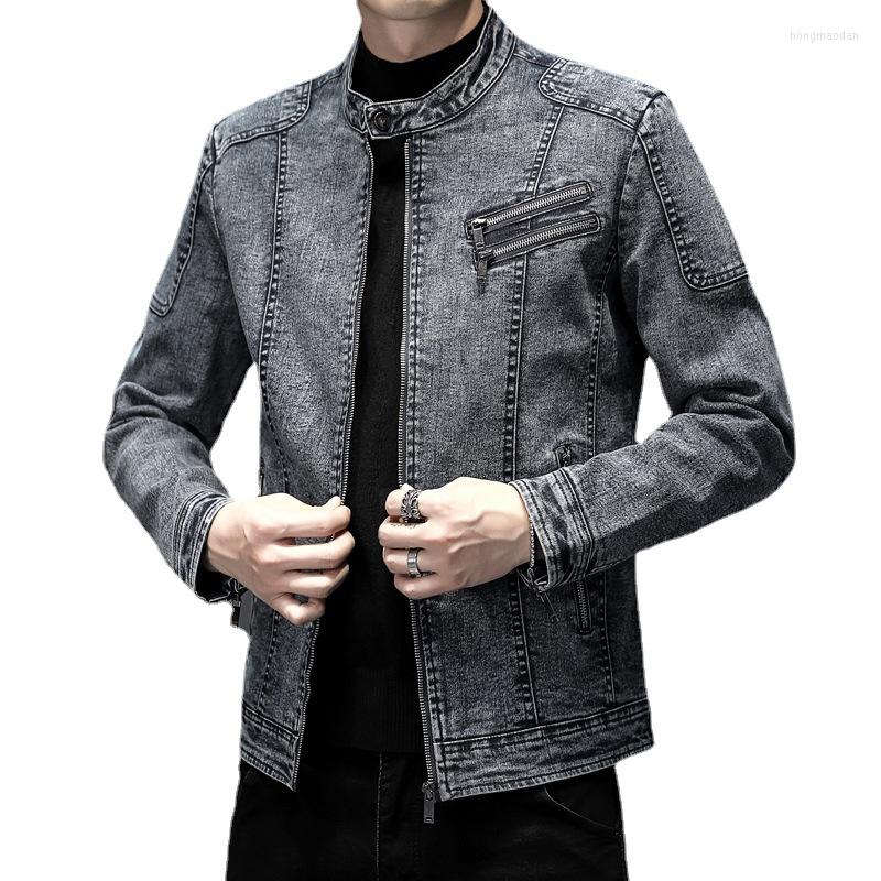 

Men's Jackets 2023 Spring And Autumn Jacket Men's Korean Fashion Cotton Slim Fit Vintage Denim Coat Clothing Youth, Black