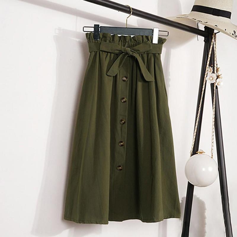 

Skirts Beautiful Summer Skirt Tie Belt Multicolor Lady High Waist Fashion, Yellow