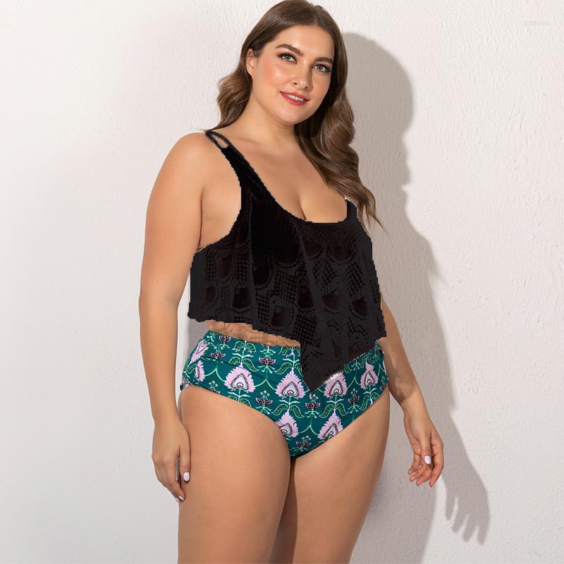 

Women's Swimwear Large Size 5XL Push Up Bikini Set Women 2023 Print Two Piece Swimsuit Female High Waist Big Bathing Suit