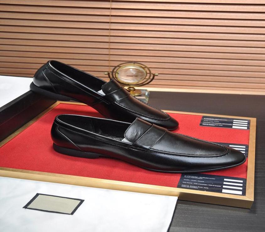 

New 2022 Men039s Genuine Leather Fashion Business Oxfords Male Formal Party Wedding Brand Dress Shoes Casual Footwear Flats Siz1784521, Black