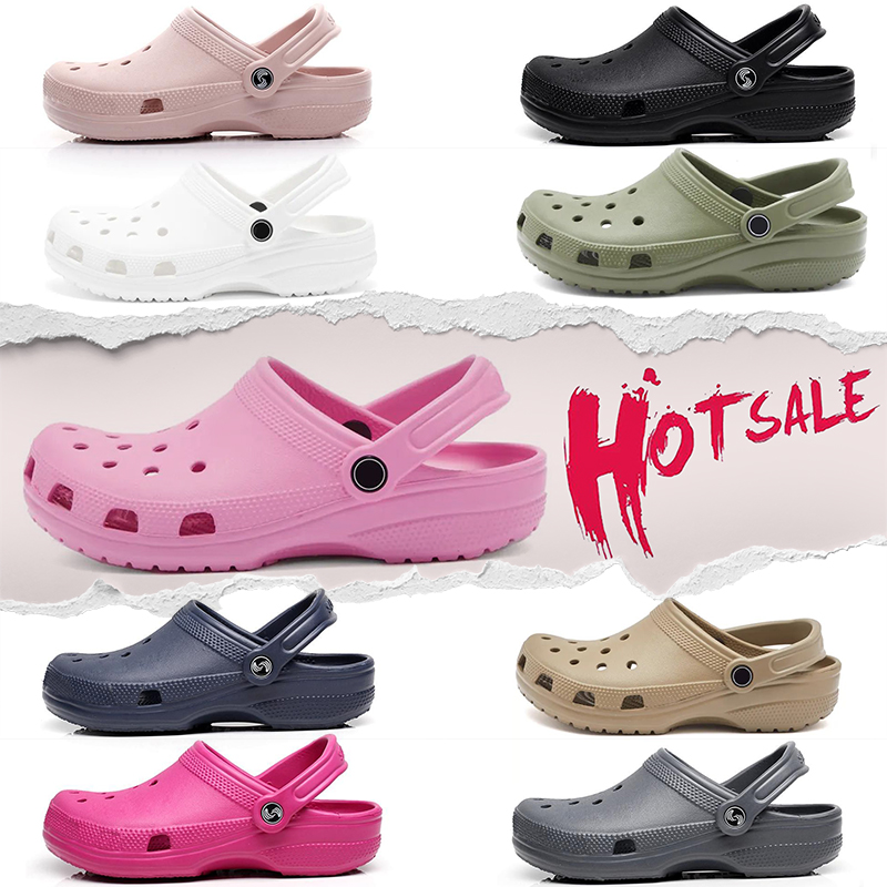 

designer sandals croc designer slides men women slippers adult kids sliders pink black white khaki grey blue slide beach shoes slip-on sandal outdoor slipper, Item#2