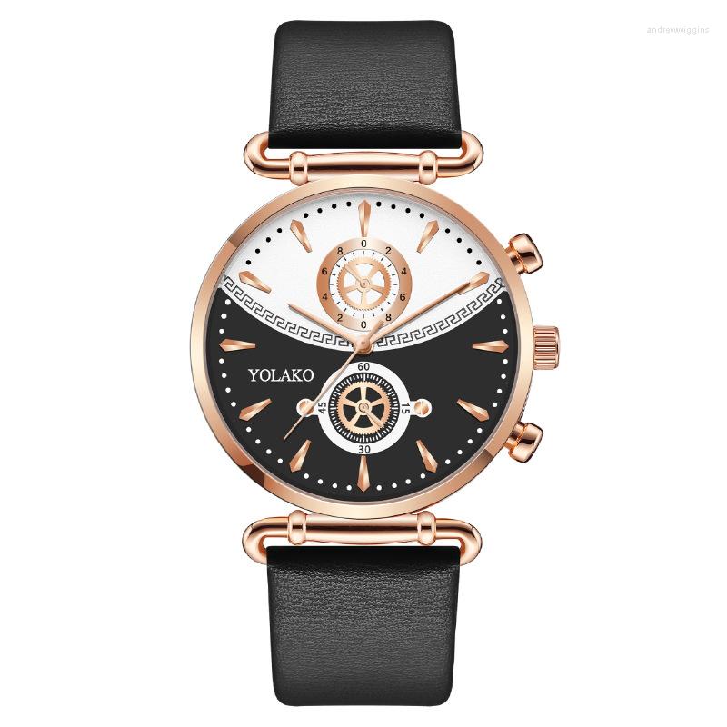 

Wristwatches Zegarek Damski Fashion Women Watches Ladies Leather Strap Casual Quartz Watch For Gifts Relogio Feminino Montre Femme Clock, Black