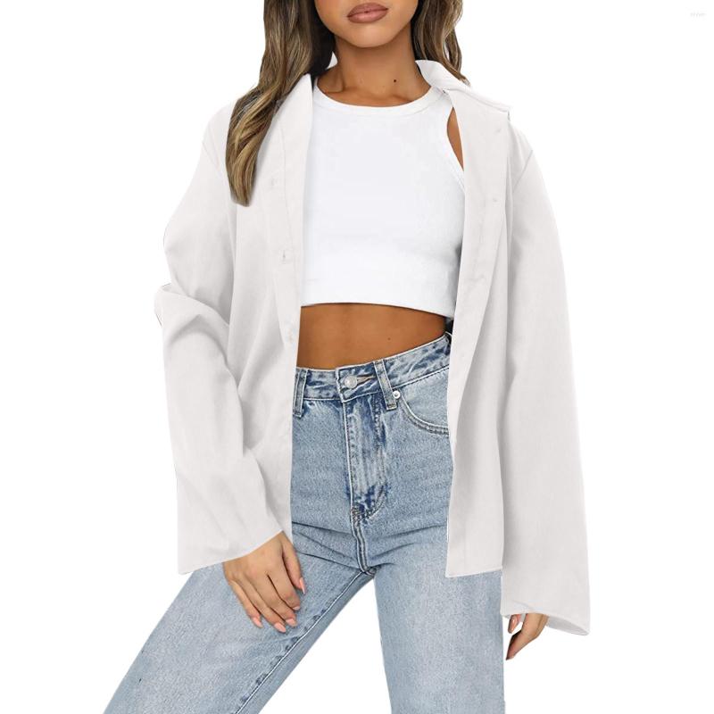 

Women's Blouses Lapel Shirt Top Women Button Up Solid Color Thin Flare Sleeve Cardigan Blouse Female Spring Summer Elegant Oversize Blusas, B-black