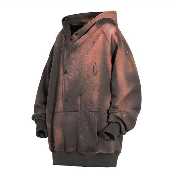 

Women's Hoodies & Sweatshirts Spring cardigan button hooded sweater loose casual pullover for men and women, Black