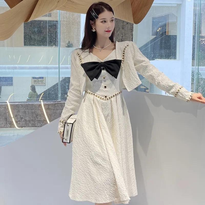 

Work Dresses Spring Autumn Women White Sling Dress Short Jacket Two Pieces Set/Suit Female