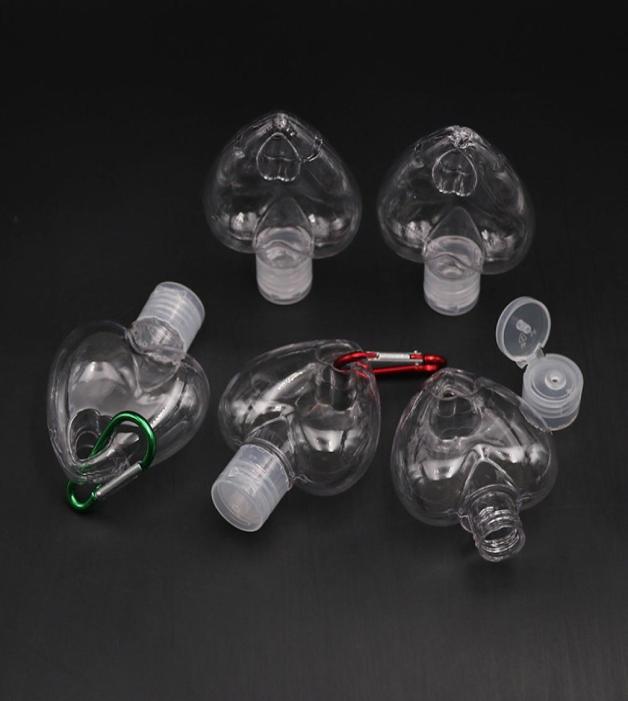 

50ML Empty Alcohol Refillable Bottle With Key Ring Hook PETG Clear Transparent Plastic Hand Sanitizer Bottle For Travel Bottle D813805442