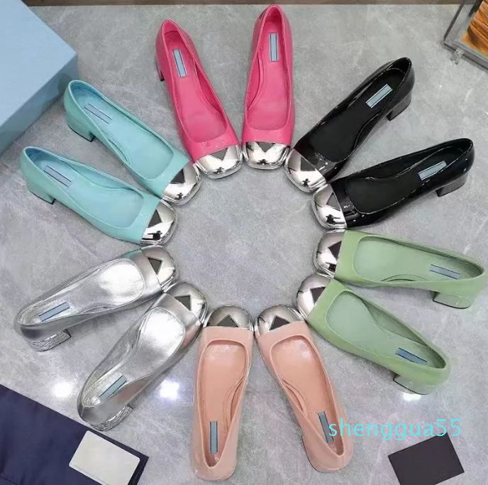 

Designer Loafers dress Shoes Princetown Triangle Metal Iron Head Leather Women's 4.5CM Luxury Heel occupation Dress Shoes, Black