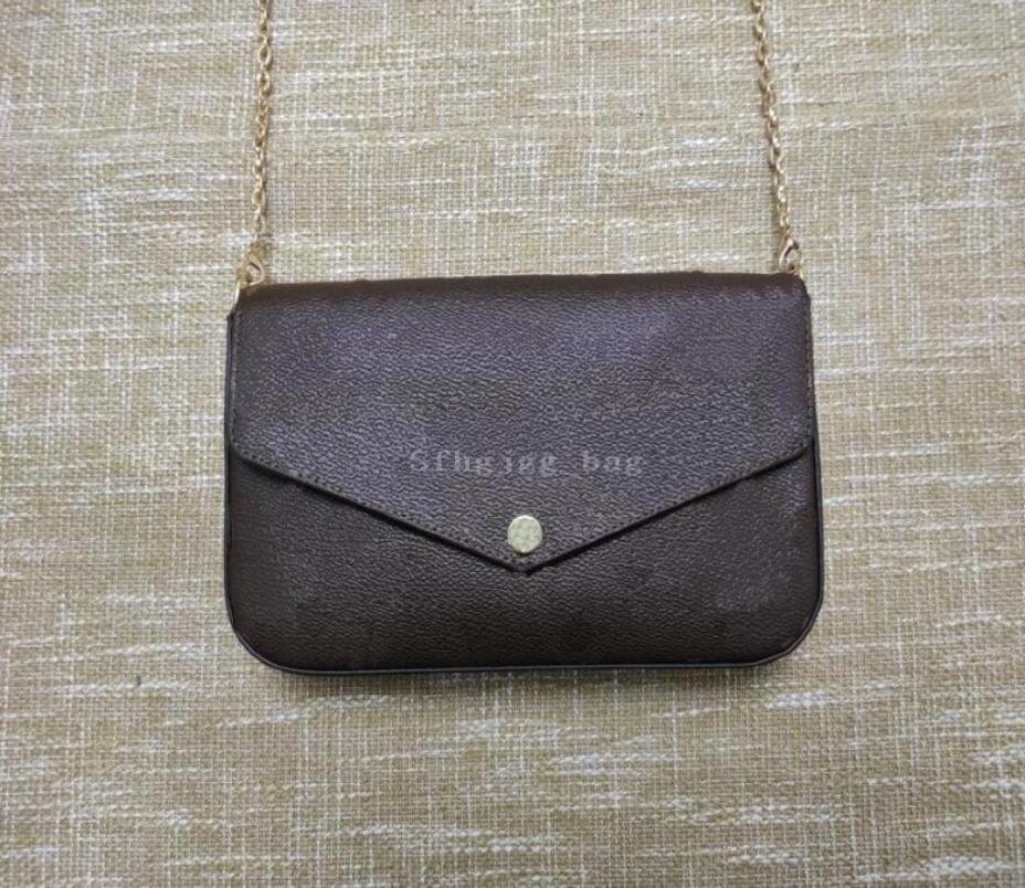 

Women Shoulder bags 3pcsset wallets clutch bag Handbags wallet Lady Chain Messenger bags Card holder Purse6754456, Grey