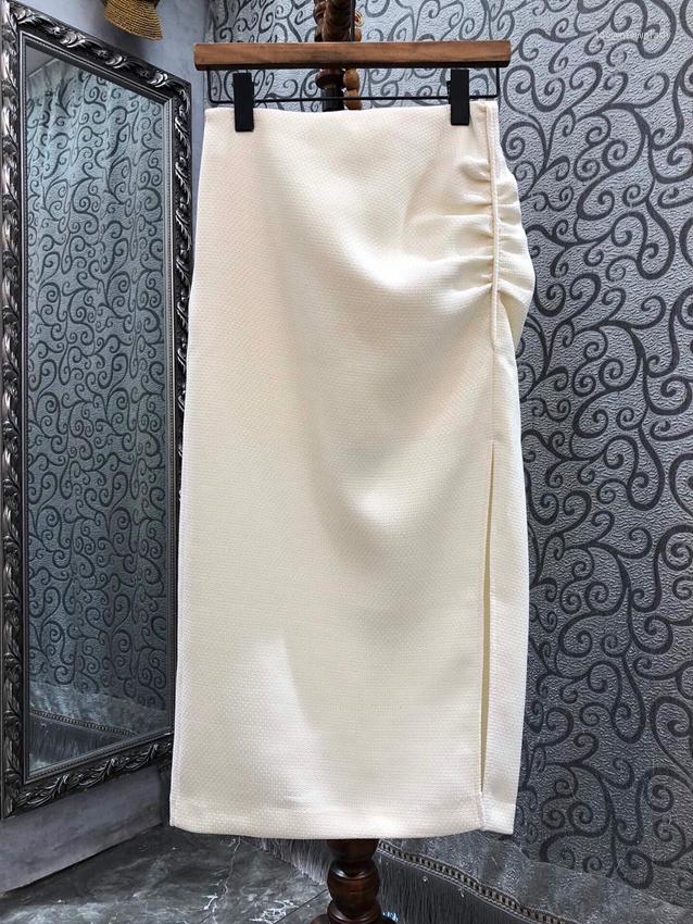 

Skirts 2023 Women Fashion Sexy Casual High Waist Side Pleated Slim Elegant Long Skirt 0404
