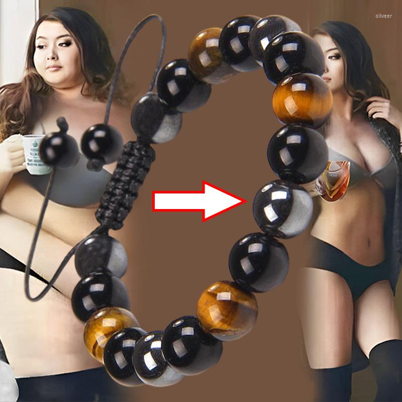 

Strand Hematite Stone Tiger Eye Bead Bracelets Women Men Weight Loss Bracelet Handmade Adjustable Rope Energy Balance Jewelry