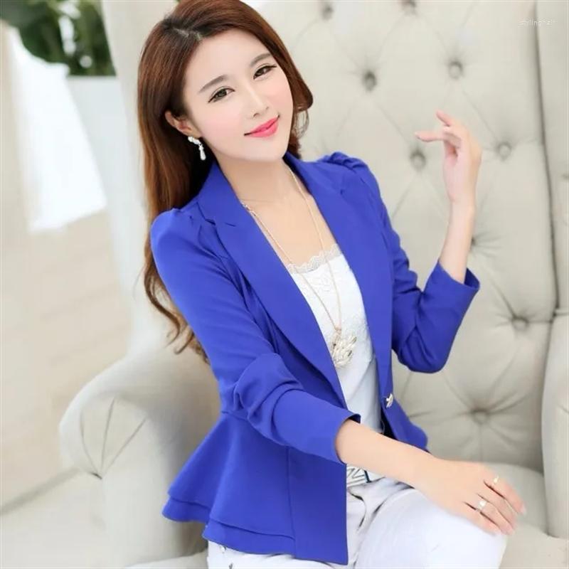 

Women' Suits Women Blazer 2023 Autumn Long Sleeves Casual Office Ladies Blazers Famale Jackets All-match Suit Basic Coat Outerwear, Blue