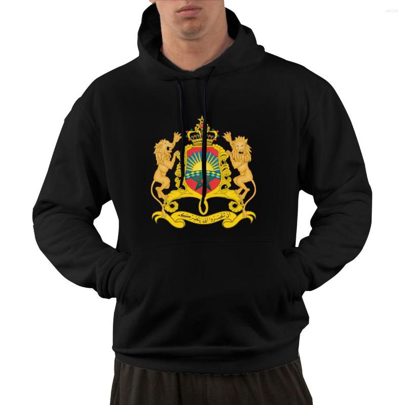

Men' Hoodies 95% Cotton Emblem Of Morocco Country Flag Warm Winter Pullover Hoodie Men Women Unisex Hip Hop Style Sweatshirt, Black