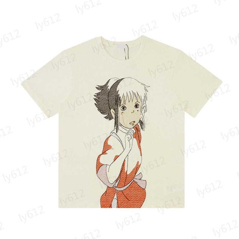 

Fashion Clothing Mens T-shirts Designer Summer Spring Classic Animated Character Pattern Full Embroidery Print Round Neck Apricot Cotton Short Sleeves, 10