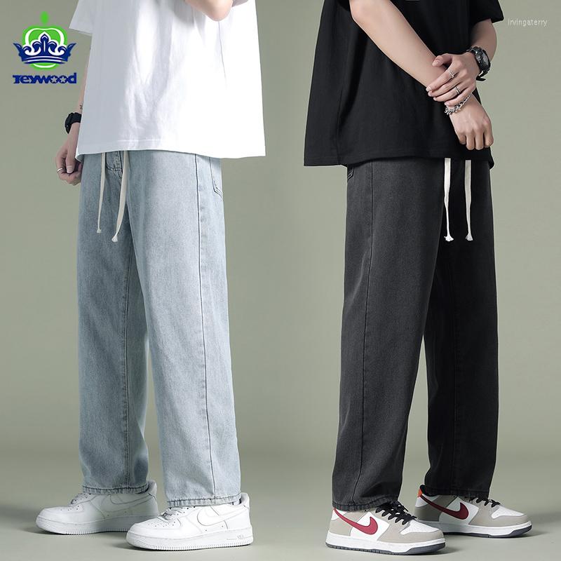 

Men's Jeans 2023 Men's Fashion Loose Straight Casual Wide Leg Pants Cowboy Light Blue Streetwear Korean Hip Hop Trousers Male
