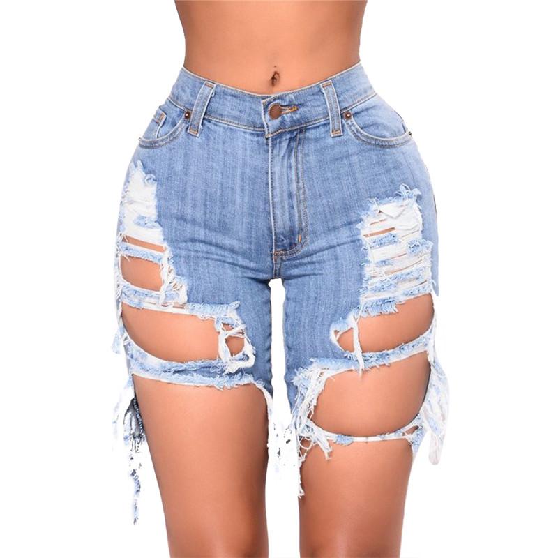 

Women's Shorts Womens Mid Rise Stretch Ripped Denim Destroyed Biking Workout Running Cycling Jeans Streetwear, Green