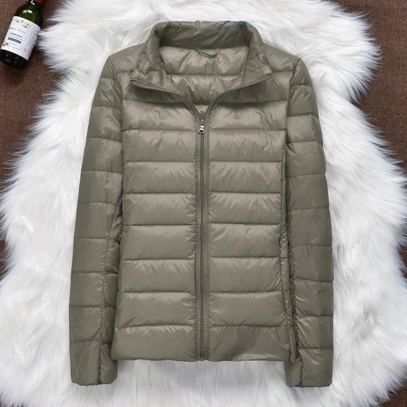 

Parkas Winter Women Ultralight Thin Down Jacket White Duck Down Jackets Long Sleeve Warm Coat Parka Female Portable Outwear, Rhodo