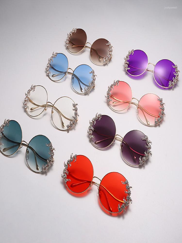 

Sunglasses Rhinestones Y2k Beach Glasses Party Sparkling Crystal Po Round